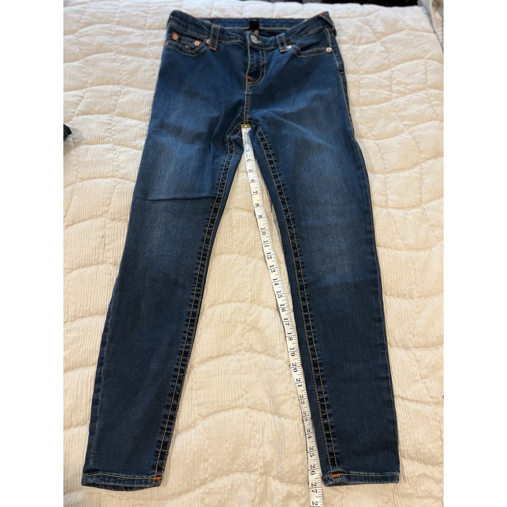 True Religion Women's Blue Jeans Size 32 Halle Midrise Super Skinny